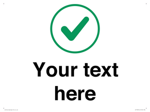 Custom plain background, green tick in circle sign